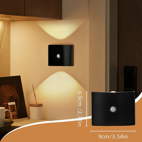 2 Pack 3 Closet Motion Sensor Wall Light, Rechargeable Wall Sconce with Color Temperatures and Brightness Adjustable