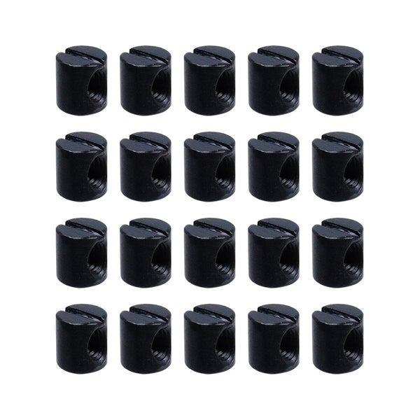 Pastlla 20 Pcs Metric Black M6 Barrel Nuts Cross Dowels Slotted Nuts Bed