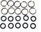 10-Piece Impact Wrench Socket Retainer Rings Set, 1/2 Inch, Black, Carbon, Rubber, Steel