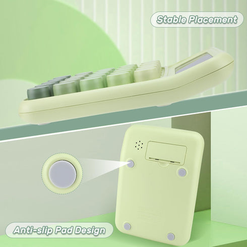 Mechanical Switch Calculator with Big Buttons, 12 Digits, Large LCD Display, Cute Pink Desktop Calculator for Office,