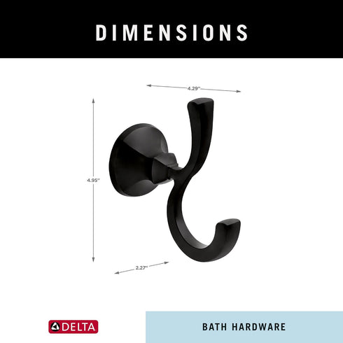 Delta Faucet 76435-BL Ashlyn Towel Hook, Matte Black