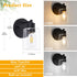 Wall(1PACK) Black Wall Sconce,Wall Light Fixtures, Modern Bathroom Light Fixture with Clear Glass Shade and Moisture