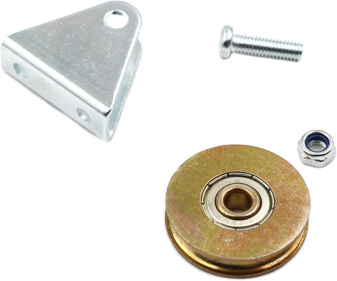 Chiloskit 1.5" Bearing Wheel Wire Rope Pulley Block with Triangular Bracket, 300LB Capacity
