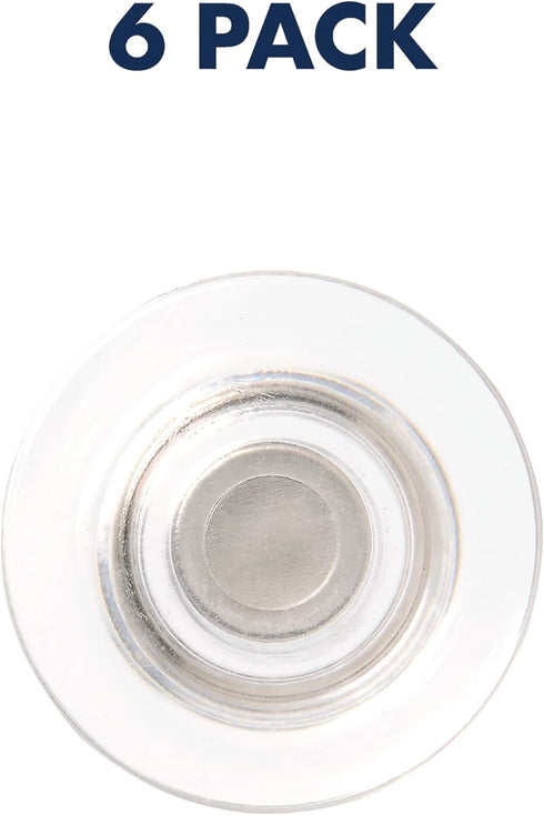 Quartet Strong Magnets for Glass Whiteboard, Large Clear Rare Earth Magnets, 6 Pack (85391)