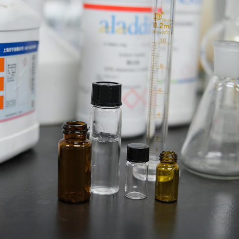 ALWSCI Sample Vials, 19 mm x 65 mm, 3 dram Clear Borosilicate Vials, Pack of 100 with Screw Caps