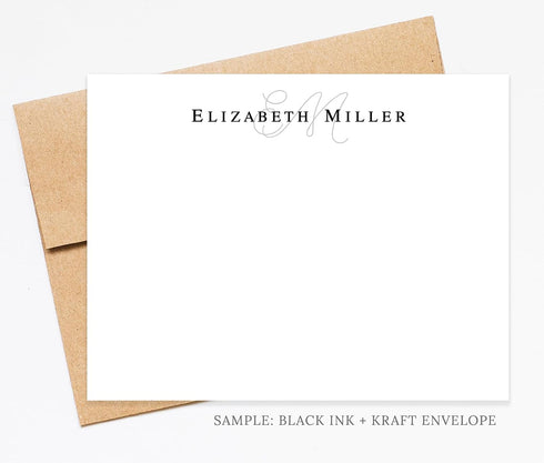 Monogrammed Set 10 Customizable Note Cards - of with Envelopes