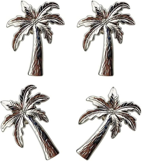 Palm Tree Cabinet Knobs, Drawer Pulls for Dresser, 4 Pieces Coconut Tree Pulls for Home Kitchen