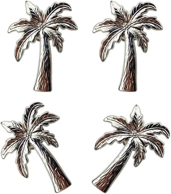 Palm Tree Cabinet Knobs, Drawer Pulls for Dresser, 4 Pieces Coconut Tree Pulls for Home Kitchen