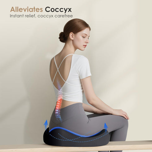 FLORICH Seat Cushion, Memory Foam Seat Cushion for Car Office Chair, Ergonomic Office Seat Chair Cushion for Sciatica