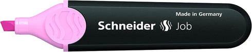 Schneider Job Pastel Highlighter, Chisel Tip, Box of 10 Highlighters (Light Pink Ink)