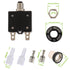 30A Manual Reset Push Button Circuit Breaker 125/250V AC 50V DC Thermal Overload Protector with Quick Connect Terminals and Waterproof Button Caps Assortment Kit(pack of 2 pcs)