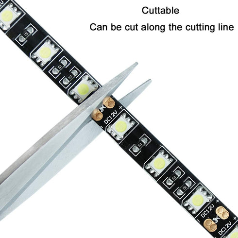 YUNBO 12V LED Strip Blue - 16.4ft Waterproof IP65 Outdoor Black PCB Flexible LED Tape Light for Home Decoration