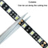 YUNBO 12V LED Strip Blue - 16.4ft Waterproof IP65 Outdoor Black PCB Flexible LED Tape Light for Home Decoration