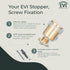 EVI Brass Door Stops | Door Stopper - Screw Fastening - Transparent Rubber Protector - 0.79 x 0.99 Inch