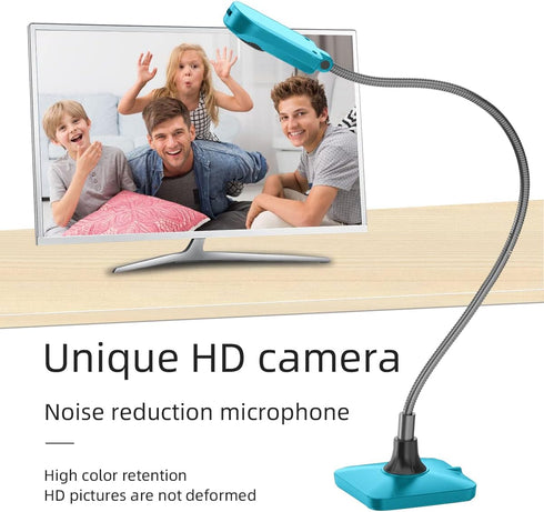 ZSEEWCAM 5MP Document Camera (Blue) Ultra High Definition USB Document Camera Mac OS, Windows, Chromebook Compatible