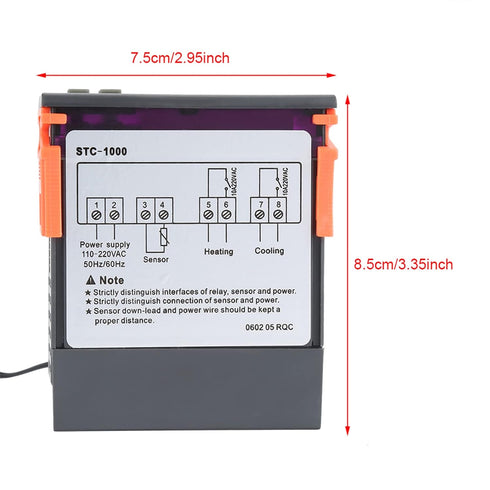 Digital Thermostat, Temperature Controller with Sensor, STC-1000 Digital Temperature Controller for 110-220V.