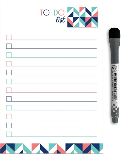 Dry Erase To Do List Vinyl Whiteboard Sticker Decal by Glassboard Studio, Removable & Reusable - 6 x 9 inches