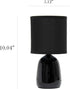 Simple Designs LT1134-BLK 10.04" Tall Traditional Ceramic Bedside Table Lamp with Matching Fabric Shade