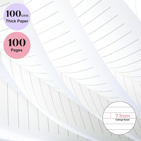 Yoment 8.5 x 11 Spiral Notebook - A4 Large College Ruled Journals, 100 GSM Paper, Pink, for School Note Taking