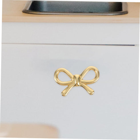 KALLORY Brass Bowknot Drawer Pulls Vintage Cabinet Handles for Dressers Shoe Cabinets and Bedside Tables Stylish