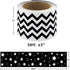Black and White Chevron Bulletin Board Borders, Double-Sided Star Straight Border Trim for Classroom Decoration (36ft)