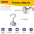 Magnetic Hooks - Strong Neodymium Rare Earth Magnet Hooks for Indoor Hanging, 22LBS, Pack of 24
