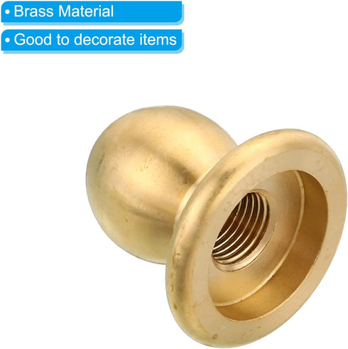 PATIKIL M10 2 Pack 27.5x28mm Thread Lamp Finial Cap Knob, Brass Lamp Shade Harp Top Screw Caps Decoration Light Fixture