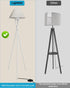E26 Bulb Tripod Floor Lamp, White Standing Lamps with Included, Mid Century Modern Tall Lamps for Living Room Bedroom