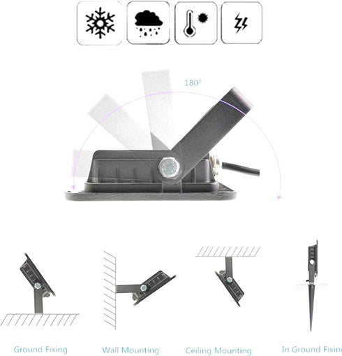 Tashace 10W 12-24V IP65 6500K Lot,1 Pack Floodlight DC Wall Lamp LED Security Flood Light Waterproof Super Bright Cool