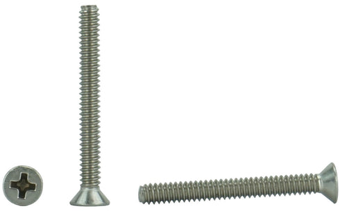 Stainless 4-40 x 1 Flat Head Machine Screws, Full Thread, Phillips Drive, Stainless Steel 18-8