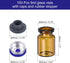 PATIKIL 5ml Glass Vials, 100pcs Glass Vial Small Glass Vials Empty Sample Bottle Mini Clear with Caps Seal Rubber Stopper Injection Port for Lab Injection Plants, Brown