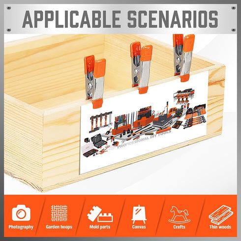 HORUSDY 10-Piece Small Spring Clamp Set, 2 Inch, 3/4-Inch Jaw Opening, Spring Metal Clamps