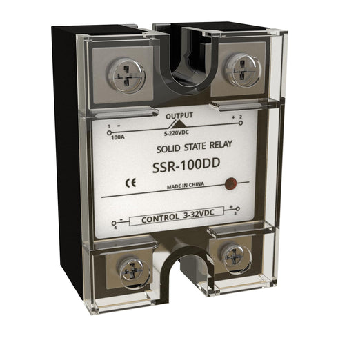 Single Phase Solid State Relay Module SSR-100DD: Control 3-32V DC Load 5-220V DC