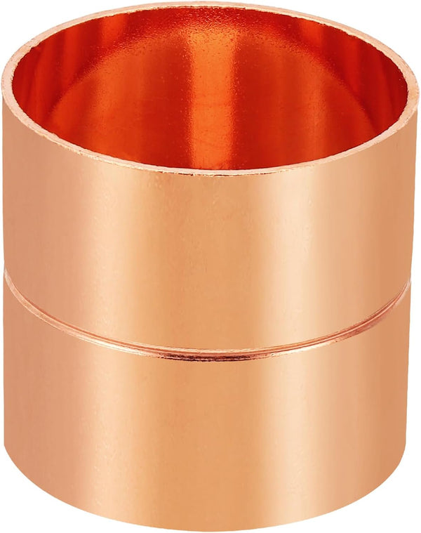 PATIKIL 2-1/8 Inch ID Copper Coupling Fittings, Rolled Tube Stop Pipe Fitting for HVAC Plumbing