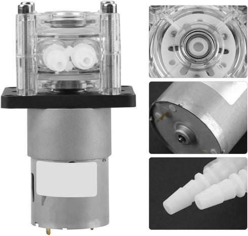 Walfront DC 12V High Peristaltic Pump, Modern Style, 400ml/min Flow Rate, Transparent Silicone Tube