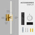 1Pack, Dimmable 22 Inch 3000K-6000K Battery Operated Wall Sconce Gold Rechargeable Wall Lights with Remote Control, LED
