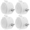 COHEALI 4pcs 1.5-inch White Swivel Rolling Chair Wheels with Brake, 6x13mm Threaded