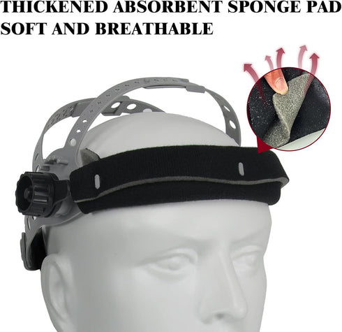 TRQWH Welding Helmet Headgear Replacement - Adjustable Headgear with Sweatband for Side View Welding Helmet Accessories