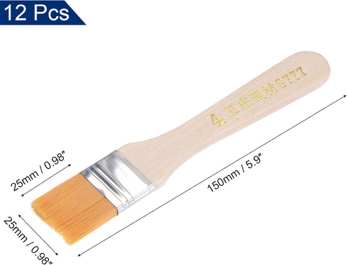 uxcell 6" Paint Brush 1" Width Soft Nylon Bristle with Wood Handle for Wall, Cabinets, Fences Yellow 12Pcs by uxcell