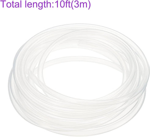 DMiotech 1/8" ID 5/32" OD 10 Feet Clear Silicone Tube, Industrial Tubing for Water Air Pump