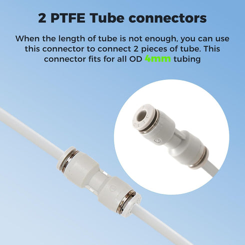 2.5mm 4mm 5M/16.4ft, 2 X1/ X1C/ P1P/ P1S/ A1/ A1 MMU3, K1 3 V3 3D Sovol PTFE Tube ID OD, Length with Couplers & Tubing