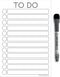 Dry Erase to Do List Vinyl Whiteboard Sticker Decal 6 x 9 inches, Removable & Reusable with Magnetic Marker