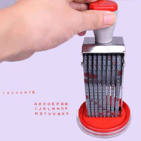 ZENG 8 Digits Multi-Function Changeable Rubber Stamp, Includes A-Z Letters, 0-9 Numbers & Symbols, DIY Customizable