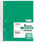 Mead Spiral Notebook, 5 Subject, Wide Ruled, 180 Sheets, 10-1/2" x 8", Color Selected For You, 1 Count