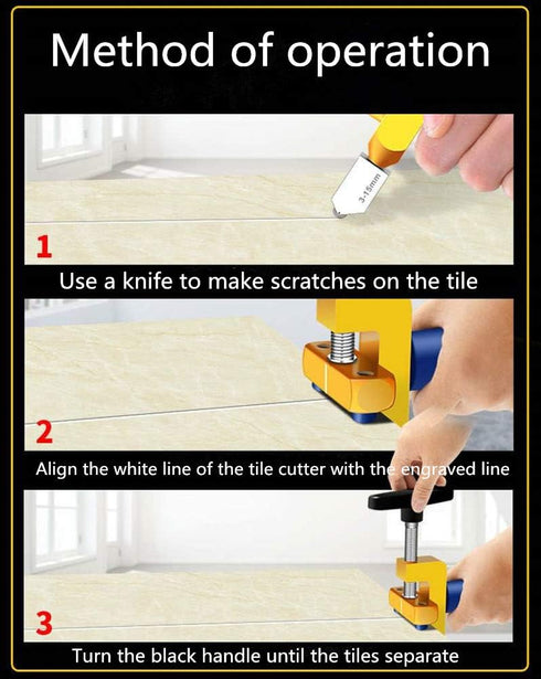 Glass Tile Cutter, 2 in 1 New Design Cutting Tool with Extra 6 Blades for Glass, Mirror, Ceramic Tile, Glazed Tiles
