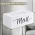 Desk Mail Organizer, Wood Countertop Storage Box with 3 Slots, Envelop Holder for Home Office (White-3 Slot)