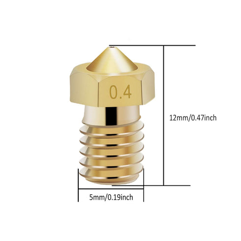 14 Pcs M6 3D Printer Nozzle - 0.4mm Extruder Brass Nozzle Print Head for 1.75mm Filament E3D V5 V6 Makerbot