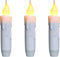 CVHOMEDECO. Set of 3 Flickering Taper Candles, LED Drip Flameless Candles, Battery Operated with Timer, White, 4-3/4