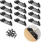 12pcs Corner Brackets with Screws, Wood Furniture Connectors Stabilizers, Stainless Steel Floating