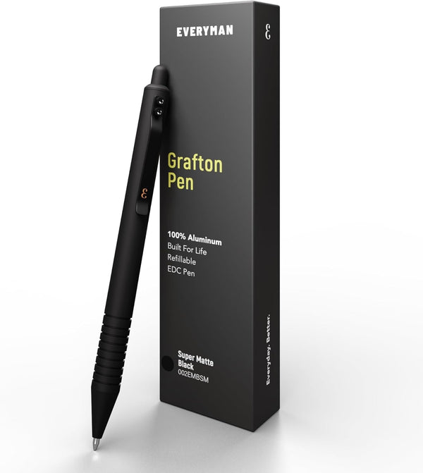 Everyman Black Super Matte Grafton Pen New and Improved Premium EDC Pen